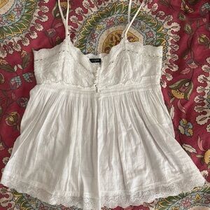 Jcrew White Lace Trimmed Women's Cami